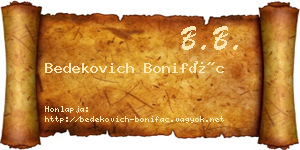 Bedekovich Bonifác névjegykártya